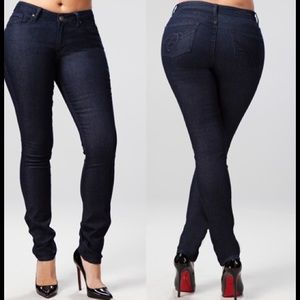 PZI JEANS WOMENS FUZE CURVE DARK BLUE SKINNY JEANS